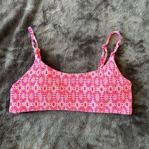 Pink Patterned Bikini Top